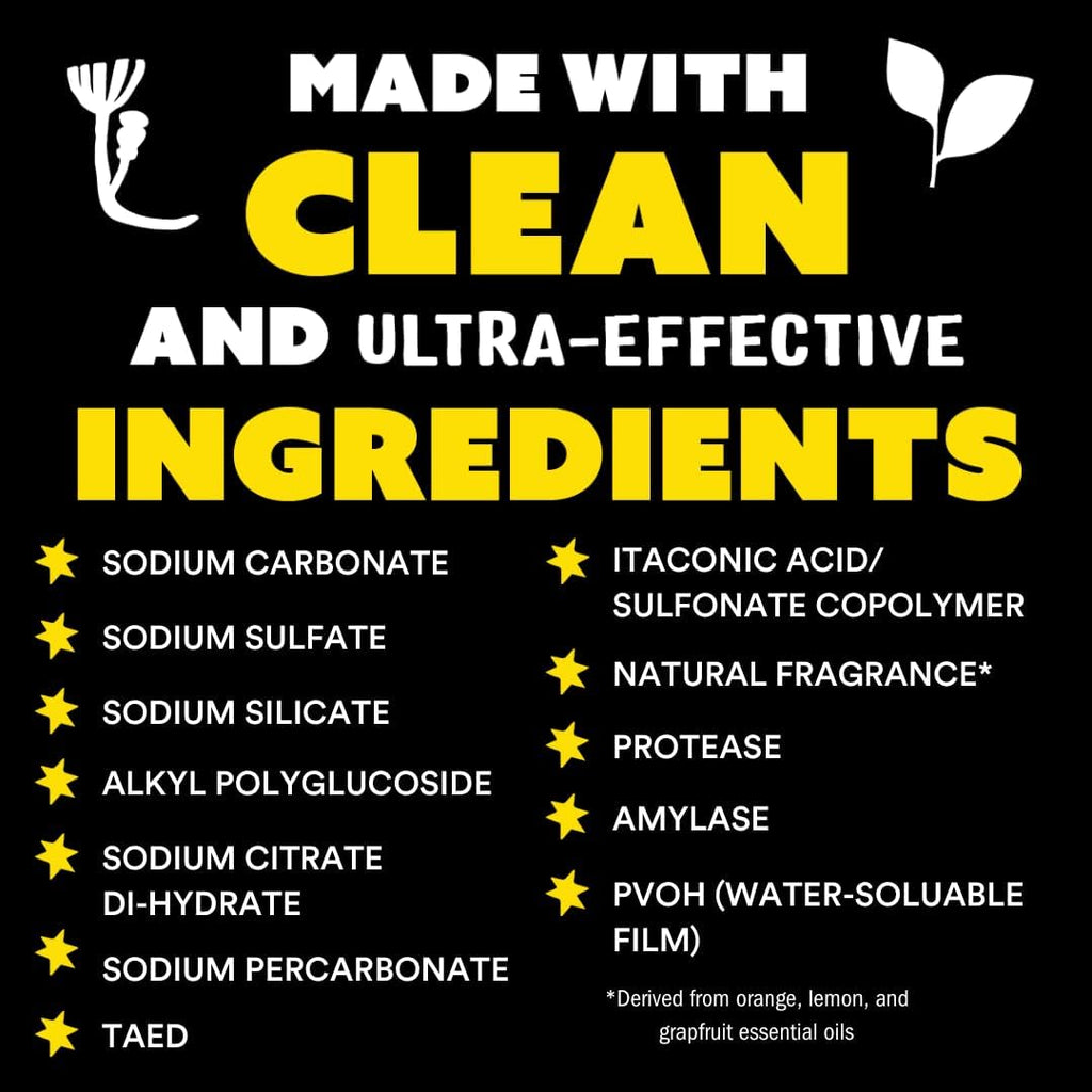 Molly's Suds Dishwasher Pods | Clean Dishwasher Detergent, Cuts Grease & Rinses Clean (Residue-Free) for Sparkling Dishes | 120 Auto-Release Tabs (Citrus)