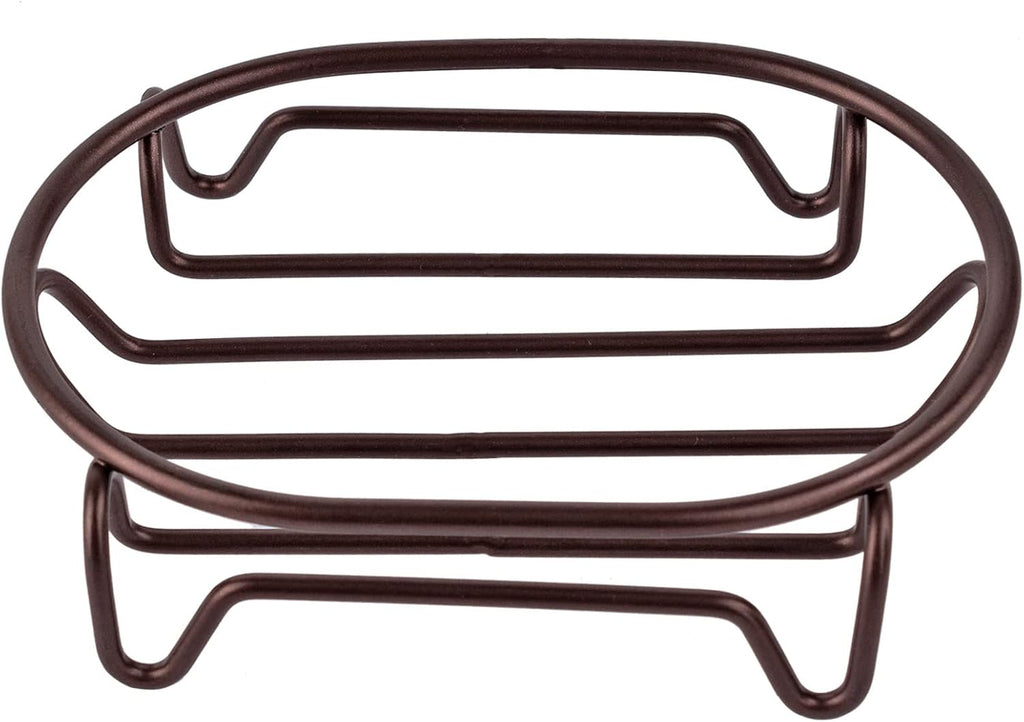 Soap Dish for Shower Bathroom Bar Soap Holder, Stainless Steel Self-draining Soap Rack Tray Saver Sponge Holder for Kitchen, Bath, Tub, Easy Cleaning, Extend Soap Life, Oval Bronze-1 Pack