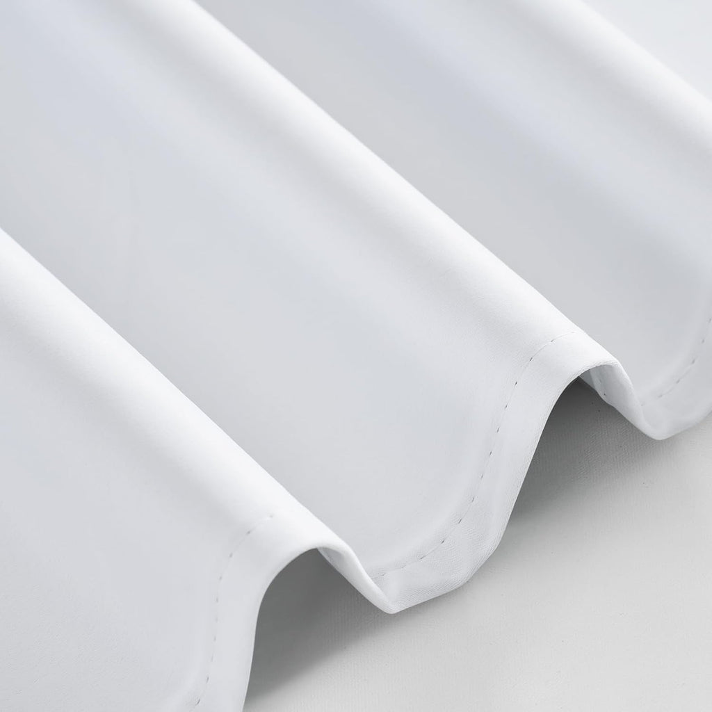 PONY DANCE White Total Blackout Curtains 84 inch Length 2 Panels Set, 100% Black Out Grommet Thermal Insulated Drapes for Bedroom, Noise Reducing Window Treatments for Living Room, 42" W x 84" L