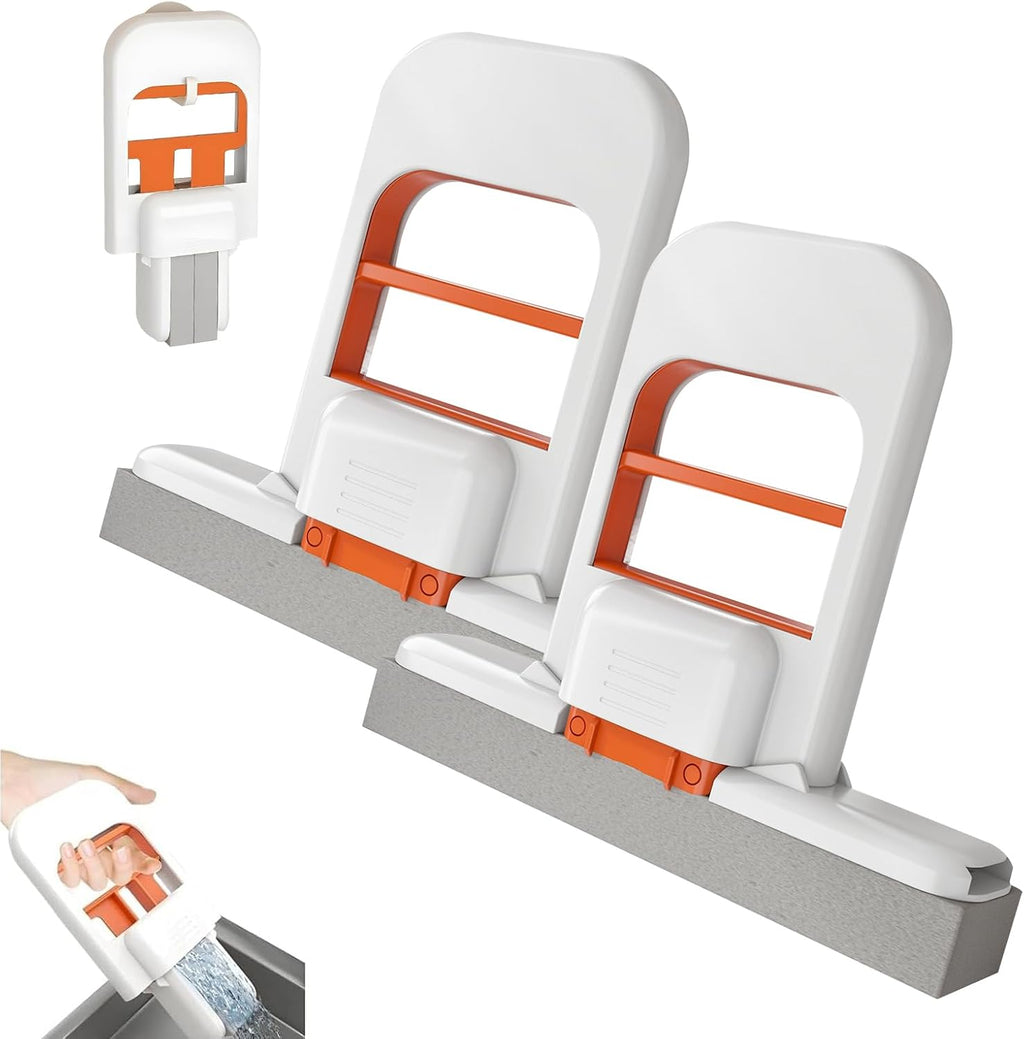 Mini Foldable Desktop Mop, 2025 Self-Squeeze Sponge Cleaning Tool,Portable Cleaning Sponge Mop for Small Spaces, Bathroom, Kitchen, Desktop (2)