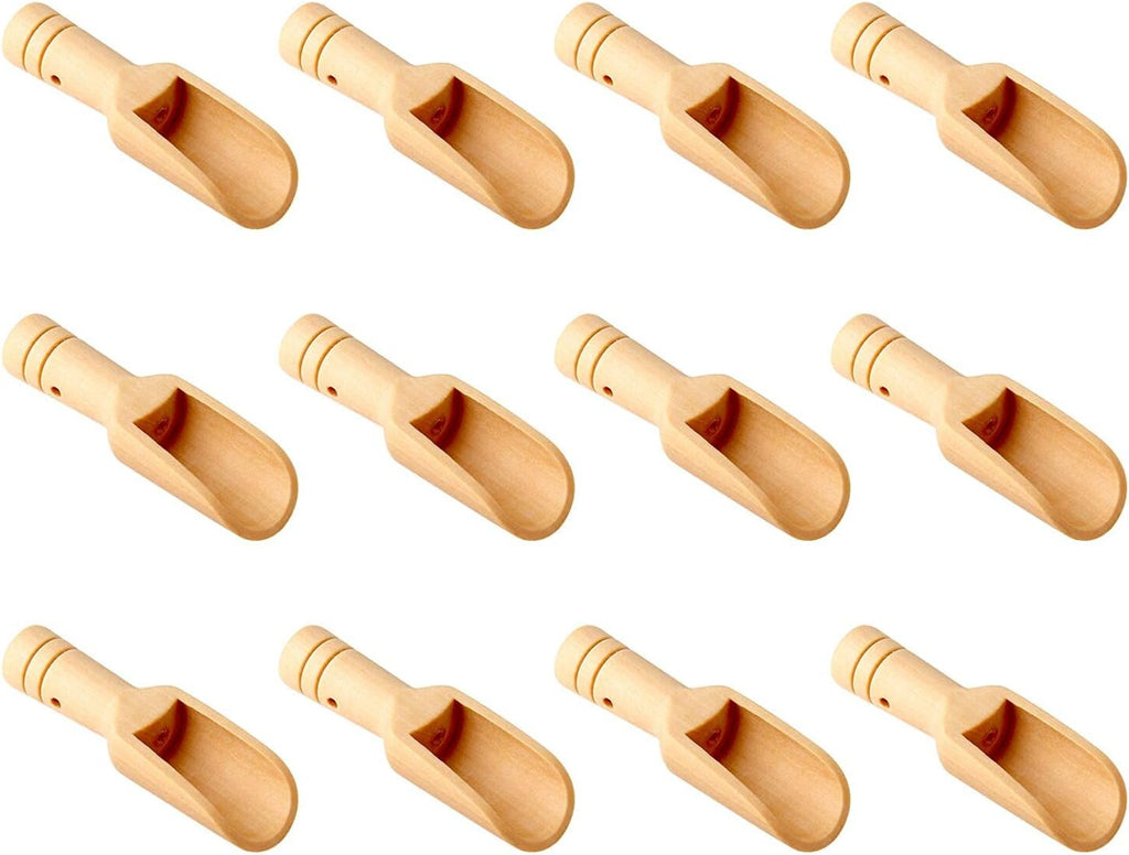 12pcs Mini Wooden Spoons，Mini Bamboo Spoons for Bath Salts, tea scoop, Washing Powder spoon，wooden candy spoon