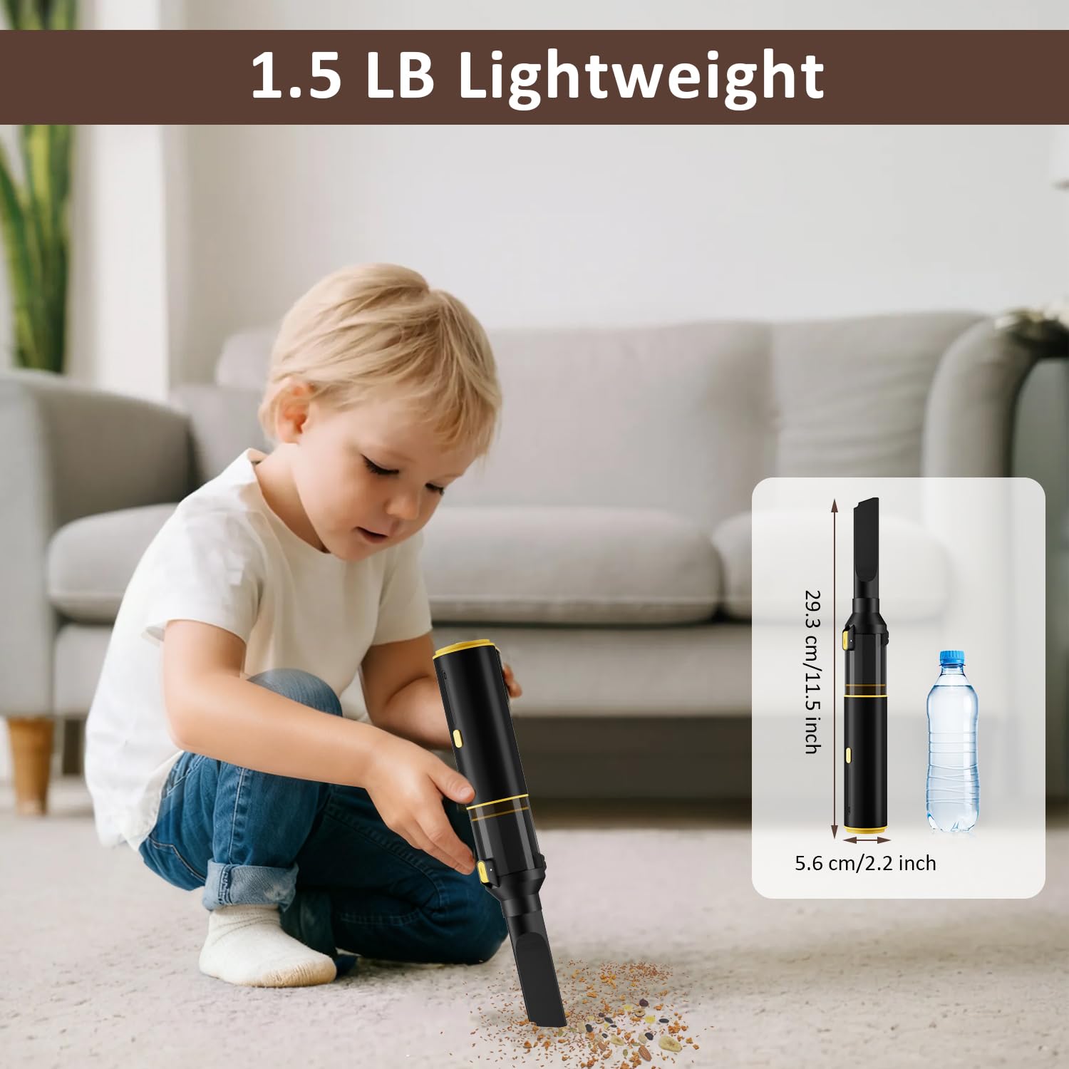 Cros 4-in-1 Mini Cordless Vacuum Cleaner, 21kPa Powerful Suction, Portable Handheld Vacuum for Car & Home, Type-C Rechargeable, Compact & Lightweight