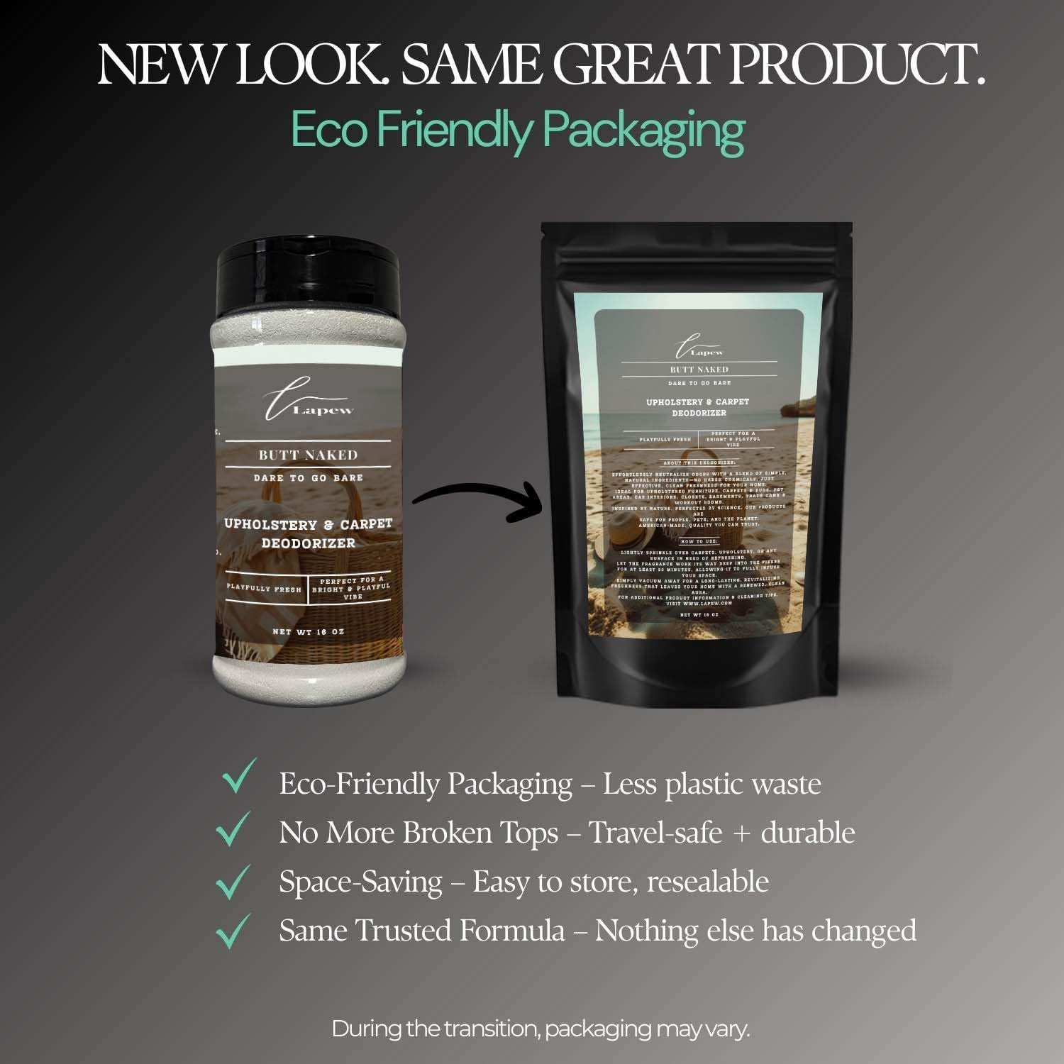 Butt Naked Carpet Freshener Powder: Powerful Odor Eliminator for Home, Upholstery Deodorizer, Carpet Deodorizer, Pet Urine, Cat Litter Box - Butt Naked Fragrance.