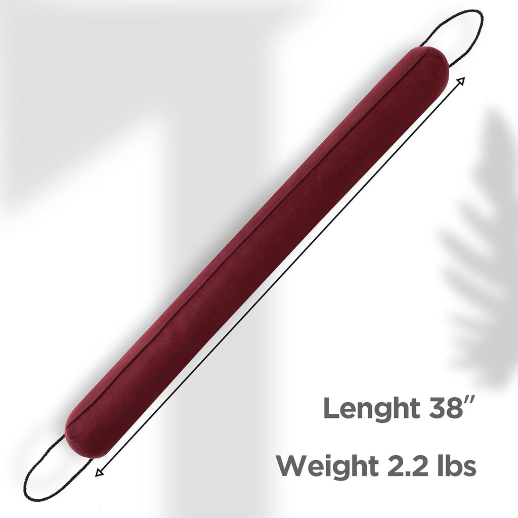 Sunolga 38" Door Draft Stopper Blocks Hot and Cold Air with Removable Washable Cover for Gaps Up to 3", All-Season Seal for Noise, Wind, Door Sweep for Bottom of Door and Window, Home Essentials, Red