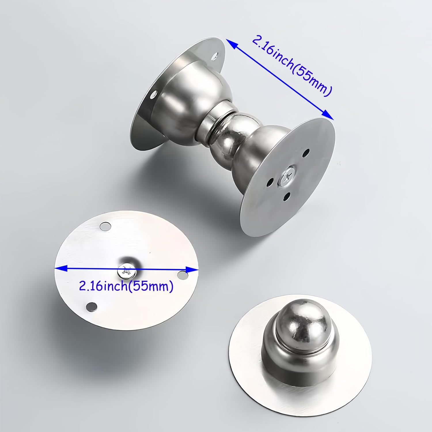 Door Stopper,2 Packs Mini Magnetic Door Stop for Heavy Duty Door,Stainless Steel Ultra-Short Soft Catch Door Stop to Hold Keep Door Open Securely