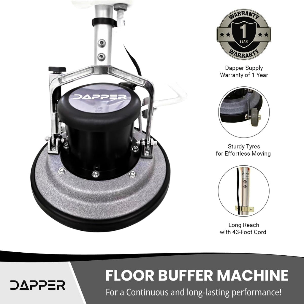 13" Heavy-duty Multi-Functional Floor Buffer Polisher Machine - Clean, Buff, Scrubb and Polish with Ease! Ideal for Carpets Too! Includes Optional Solution Tank, 2 Brushes and 3 Scouring Pads