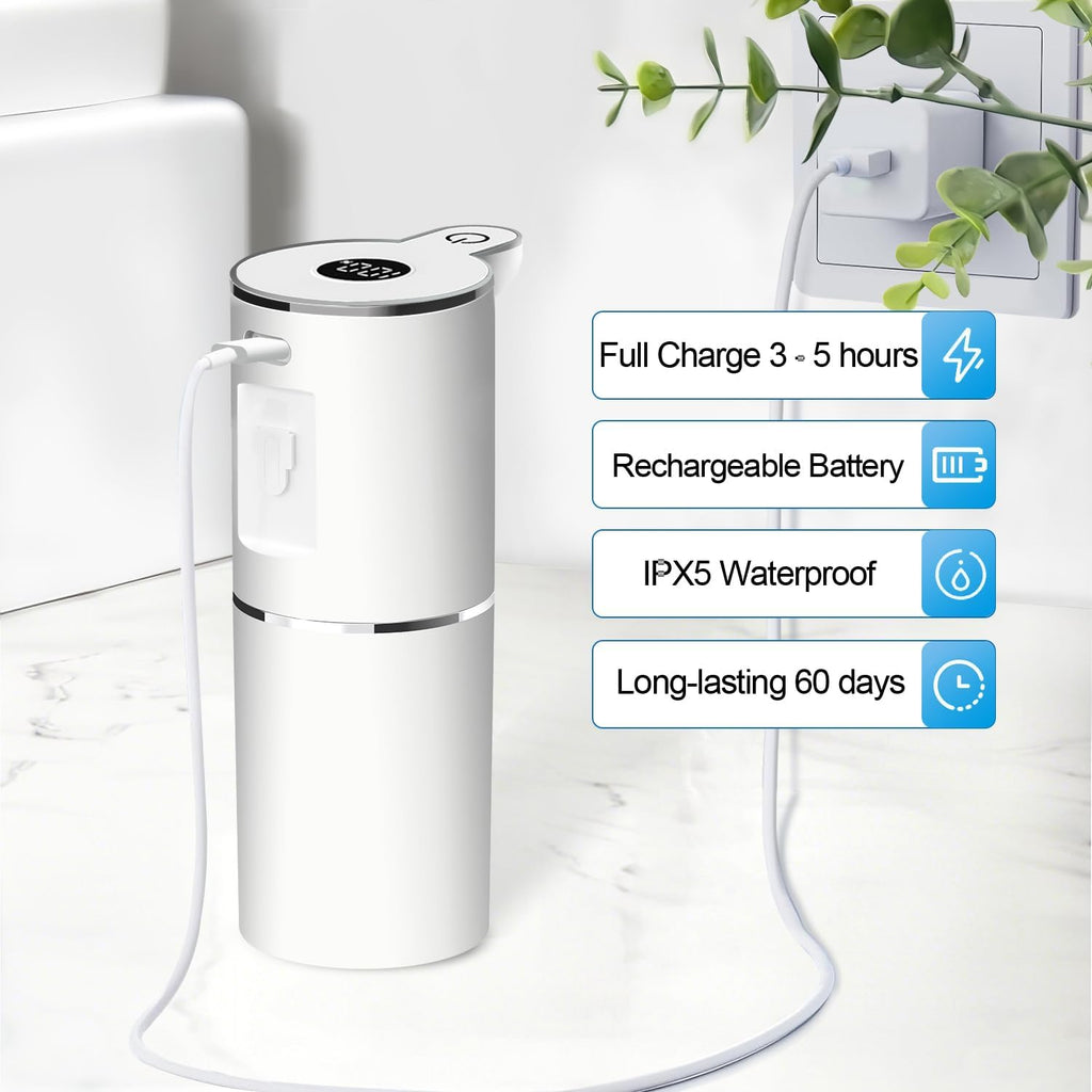 Automatic Liquid Soap Dispenser,6 Level Adjustable Liquid, Wall Mount Soap Dispenser,USB Rechargeable with LED Display,12.8oz/ 380ml Touchless Hand & Dish Dispenser for Bathroom, Kitchen