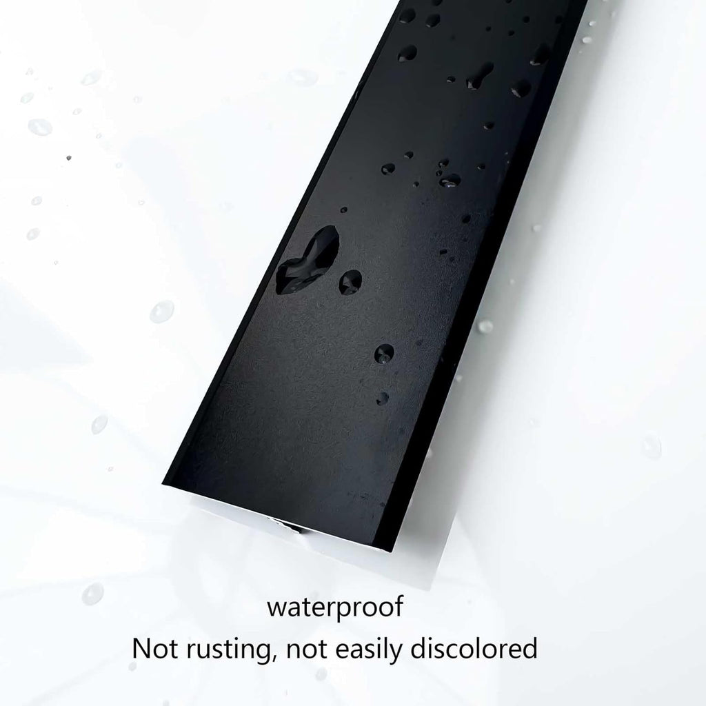 10Pcs Aluminum T Molding Floor Transition Strip, 48In Aluminum T Molding Trim, Floor Strip Floor Flat Divider Strip for Joining Floor Gaps, Threshold, Floor Tiles (Black, 4ft x 1.57in 10Pcs)