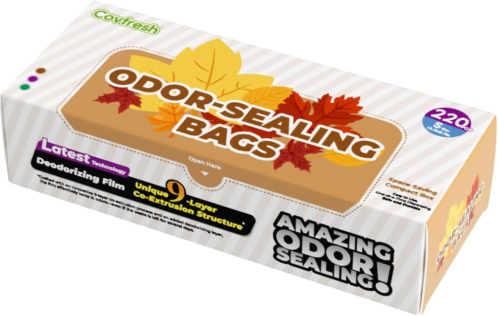 Odor Sealing Small Trash Bags Home & Food Use S-220 Count Disposable Bags, Durable and Unscented (Color:Brown)