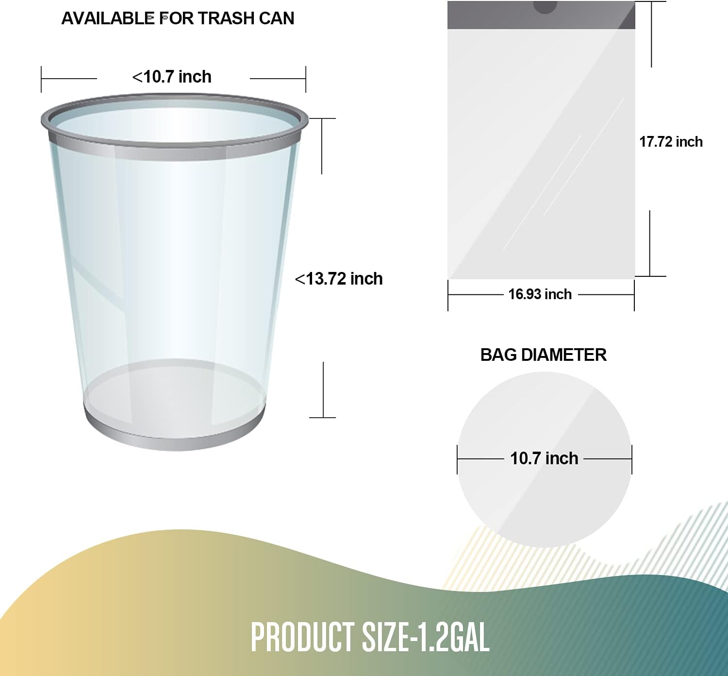 FORID Mini Drawstring Trash bags - 1.2 Gallon White Plastic Garbage Bags 240 Count Small Can Liners for Bathroom Bedroom Office Home 5 Liter (1-2 Gal) - Durable & Thick Trash Bag