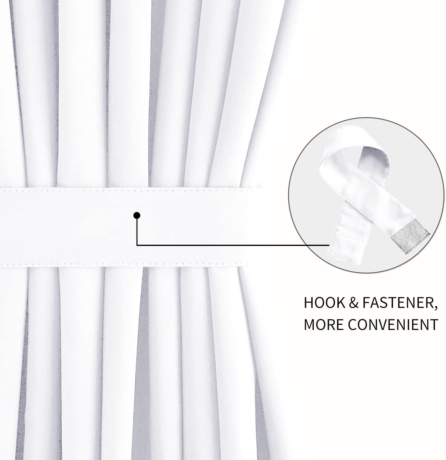 DWCN French Door Curtains – Rod Pocket Thermal Curtain for Doors with Glass Window, Kitchen and Patio Doors for Privacy, 25 X 80 Inches Long, 1 Curtain Panel with Tieback, Pure White