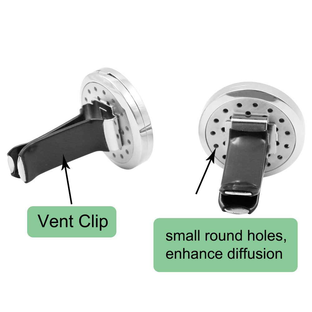 Car Diffuser Vent Clip - 2PCS 30mm Car Essential Oil Diffuser Vent Clips for Home Office Room with 12 Felt Pads Mother's Day, Birthday Gift for Women & Men