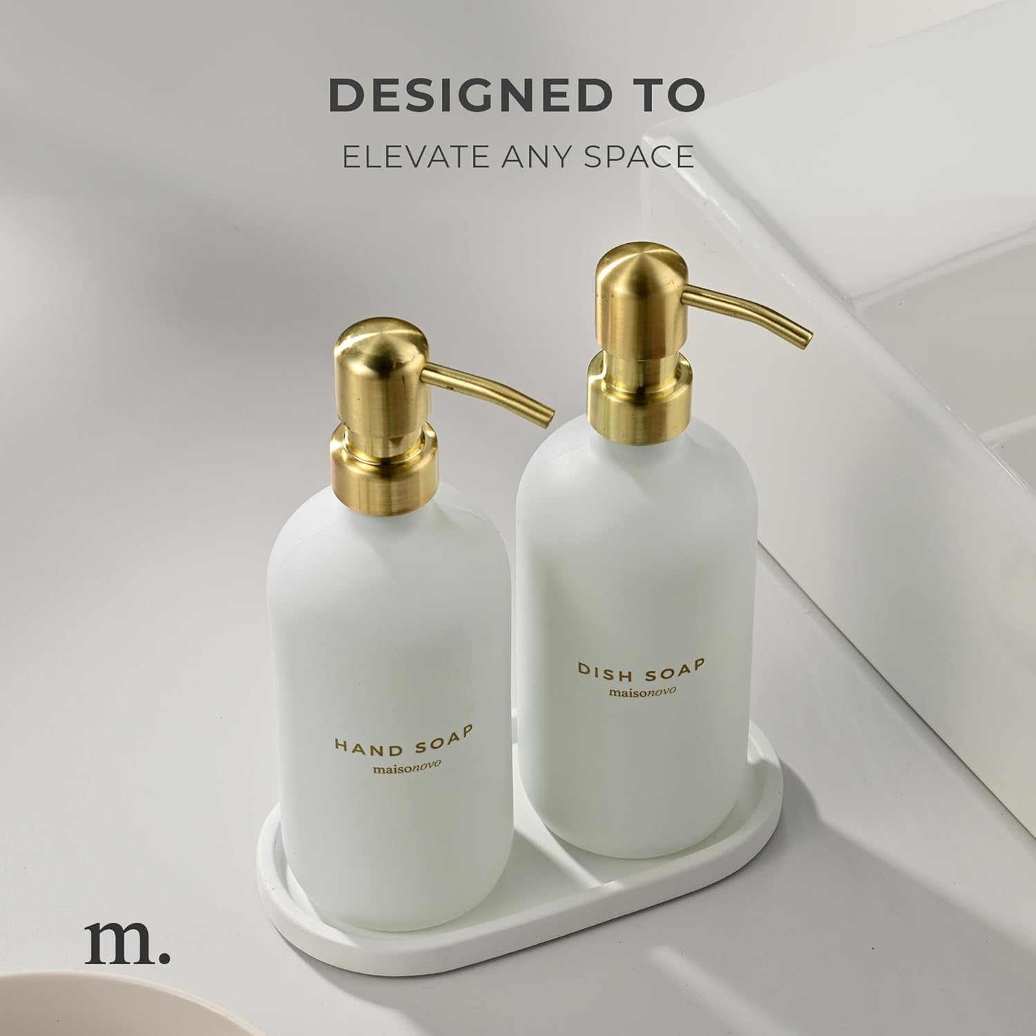 MaisoNovo Soap Pump Replacement - 2X Gold Metal Pumps - Pump Dispenser - Soap Dispenser Pump Replacement - Stainless Steel Soap Pump - Pump for Soap Dispenser