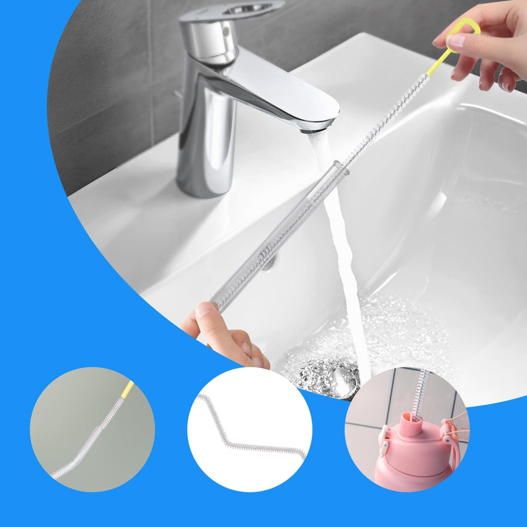 8-Piece Straw Cleaner Brush Set for Cleaning Straws - (4-Size) Extra Long Nylon Pipe Cleaners, Reusable Straw Cleaning Brush for Stanley Tumbler, Sippy Cup, Baby Bottle and Tubes (Type A)