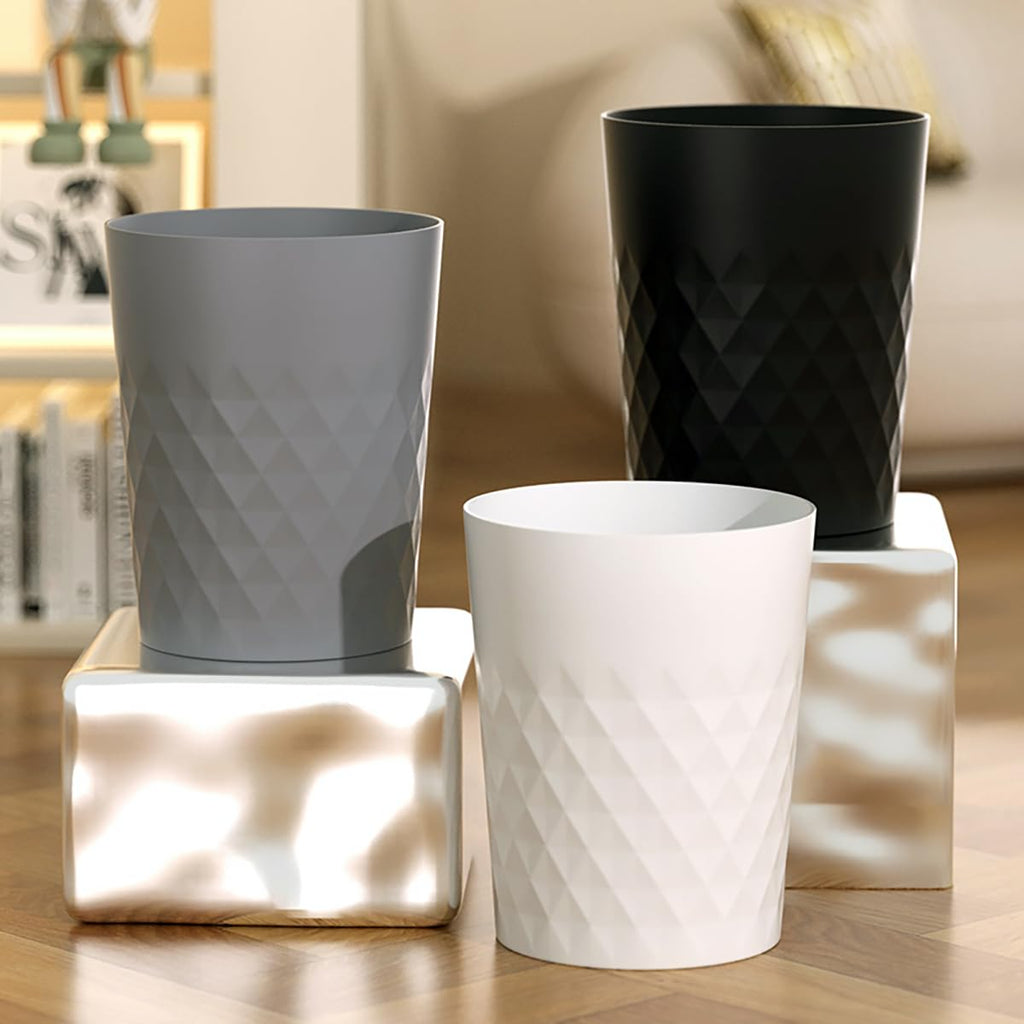 1.8 Gallon Small Trash Can 2 Pack Bathroom Garbage Can Waste Basket Recycling Bin for Dorms Bedrooms Offices Kitchens, Grey