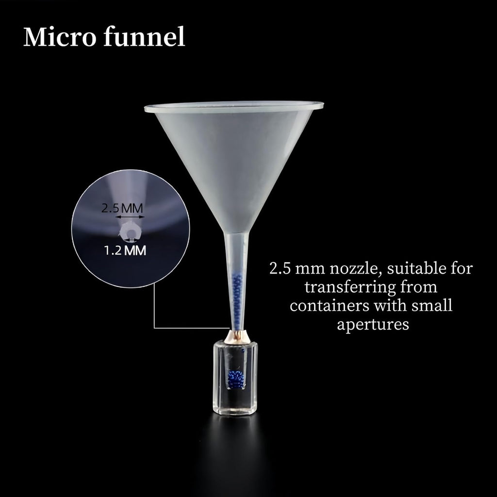 12 Pcs Small Funnel & Mini Funnel 1.57" Opening, 0.1" Narrow Tip for Essential Oils, Perfumes, Capsules & Mini Bottles (Polypropylene, 2.17" Height)
