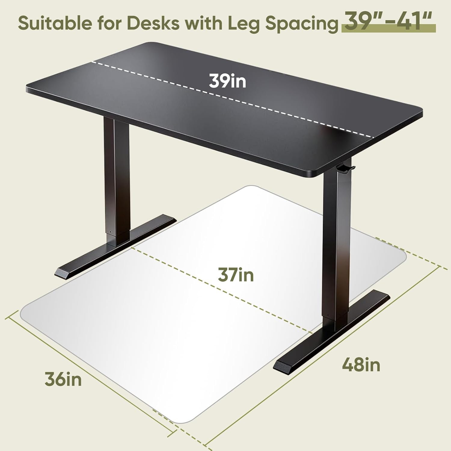Office Chair Mat for Carpet & Hardwood, Upgraded 36" x 48" Dual Use Tempered Glass Chair Mat for Chair and Footrest Under Desk
