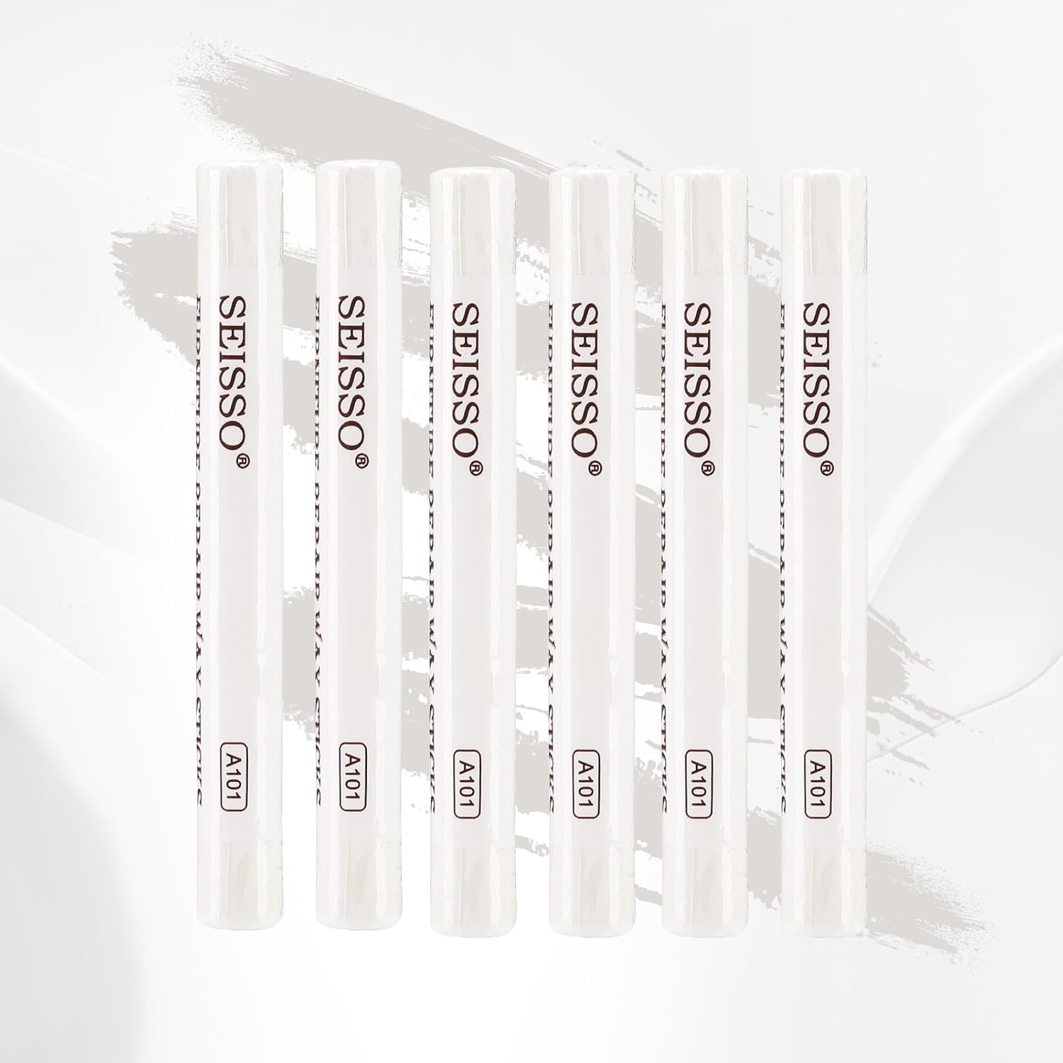 SEISSO Furniture Repair Crayon, 6 Pcs - Wood Filler Sticks, Scratch Repair Wax, Furniture Marking Repair - Scratch, Cracks, Hole, Table, Wood Floor, Guitar, Covering, Instrument Fill Sticks-White