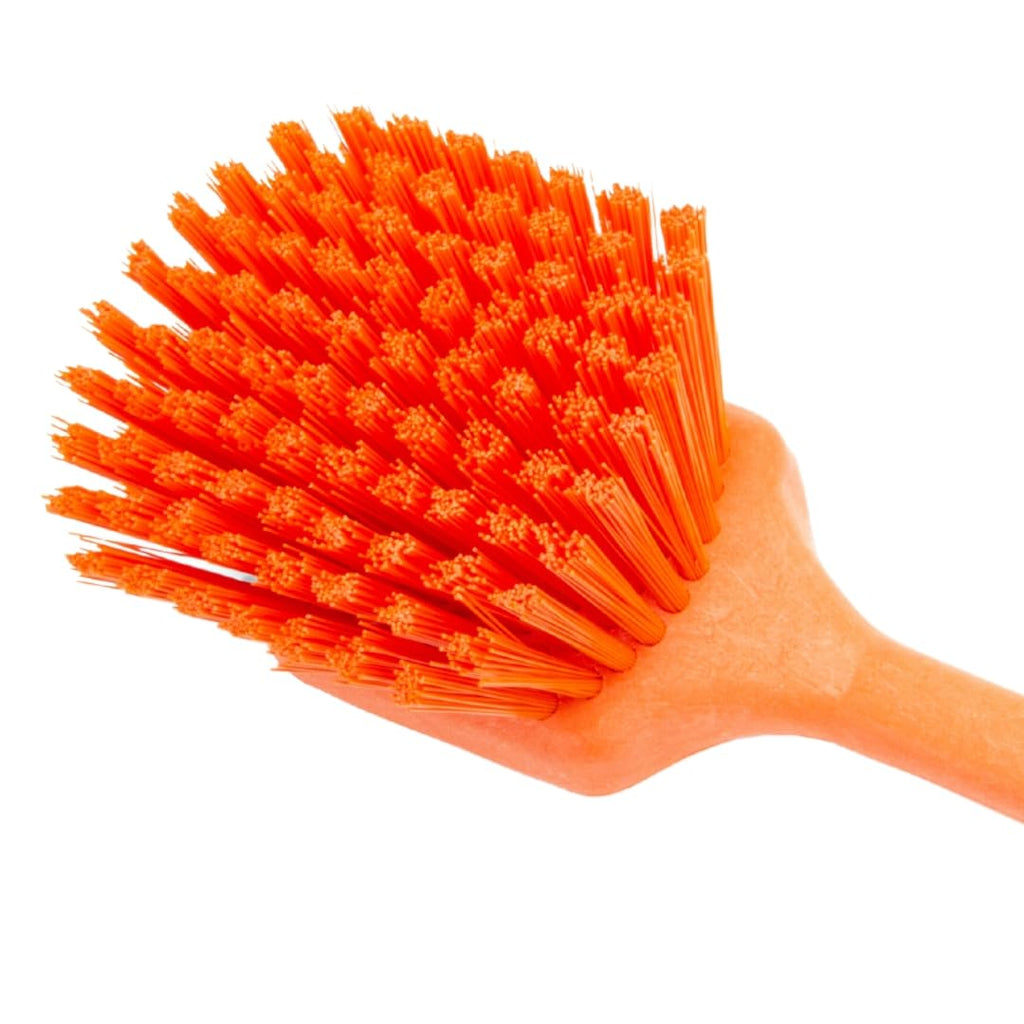 SPARTA 40501EC24 Plastic Large Scrub Brush, Kitchen Brush, Utility Brush With Long Handle For Cleaning, 20 Inches, Orange, (Pack of 6)