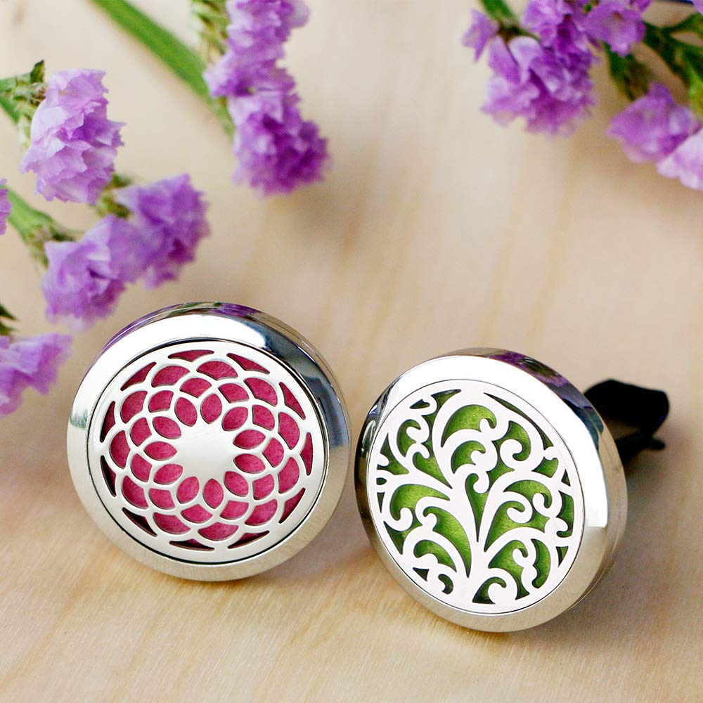 Car Diffuser Vent Clip - 2PCS 30mm Car Essential Oil Diffuser Vent Clips for Home Office Room with 12 Felt Pads Mother's Day, Birthday Gift for Women & Men