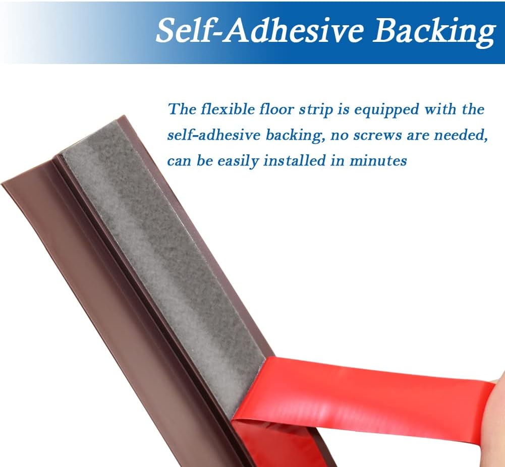 Floor Transition Strip Self Adhesive Carpet & Flooring Transitions Edging Trim Strip PVC Threshold Transitions Suitable for Threshold Height Less Than 5mm (10Ft, Wood Grain Coffee)