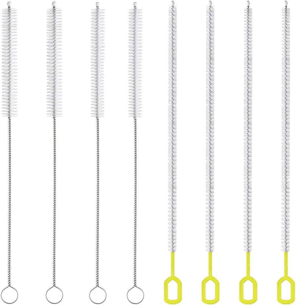 8-Piece Straw Cleaner Brush Set for Cleaning Straws - (4-Size) Extra Long Nylon Pipe Cleaners, Reusable Straw Cleaning Brush for Stanley Tumbler, Sippy Cup, Baby Bottle and Tubes (Type B)