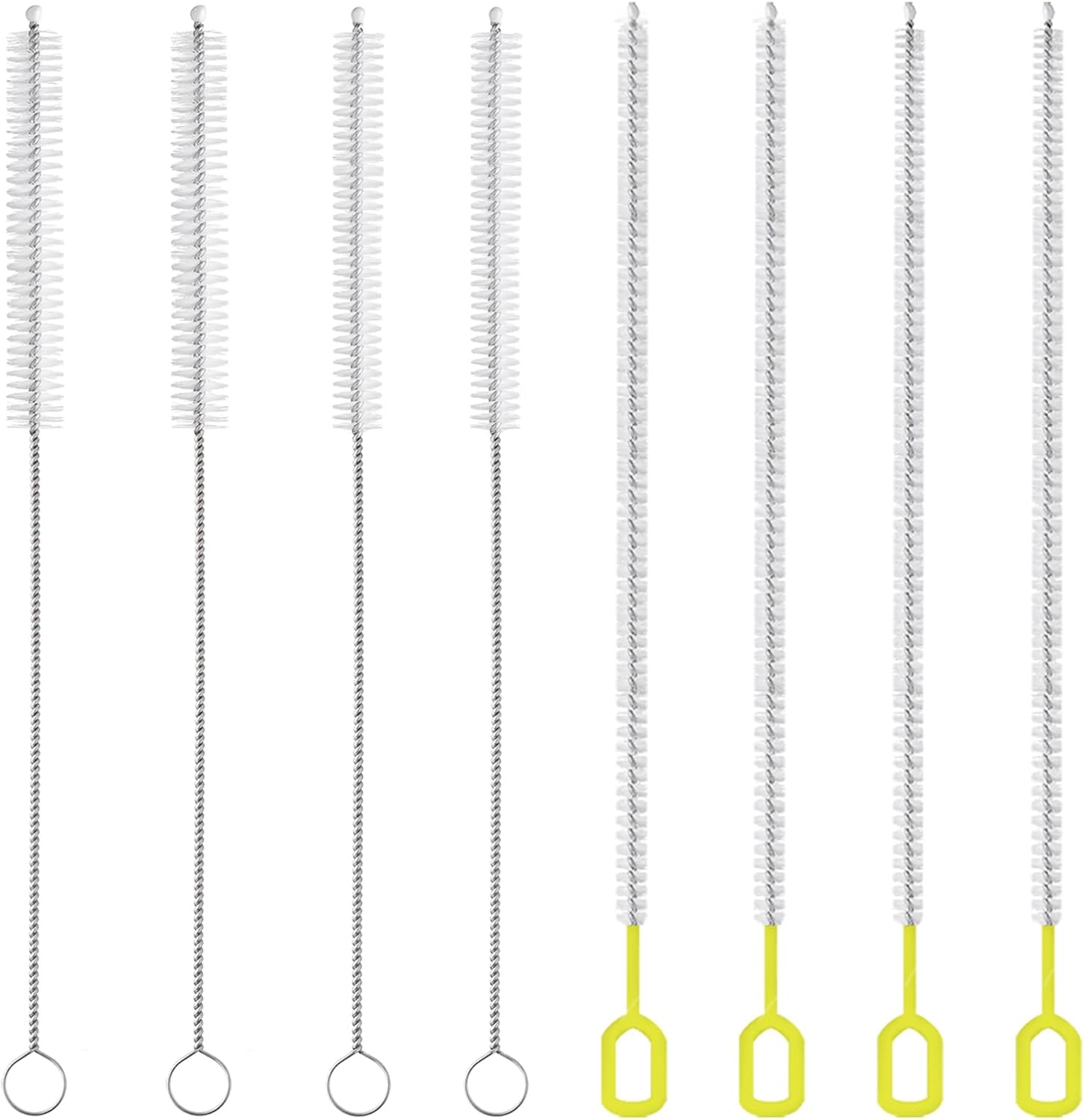 8-Piece Straw Cleaner Brush Set for Cleaning Straws - (4-Size) Extra Long Nylon Pipe Cleaners, Reusable Straw Cleaning Brush for Stanley Tumbler, Sippy Cup, Baby Bottle and Tubes (Type B)