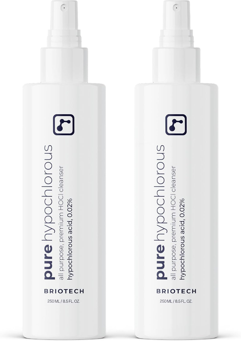 BRIOTECH Pure Hypochlorous Acid Spray and Cleanser, Original Premium HOCl Topical Solution, Multi-Purpose Cleaner, Family Approved & Pet Friendly, 8 fl oz (2 Pack)