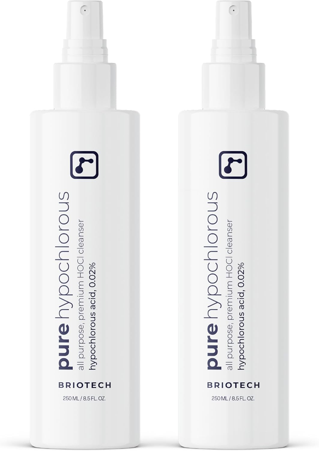 BRIOTECH Pure Hypochlorous Acid Spray and Cleanser, Original Premium HOCl Topical Solution, Multi-Purpose Cleaner, Family Approved & Pet Friendly, 8 fl oz (2 Pack)