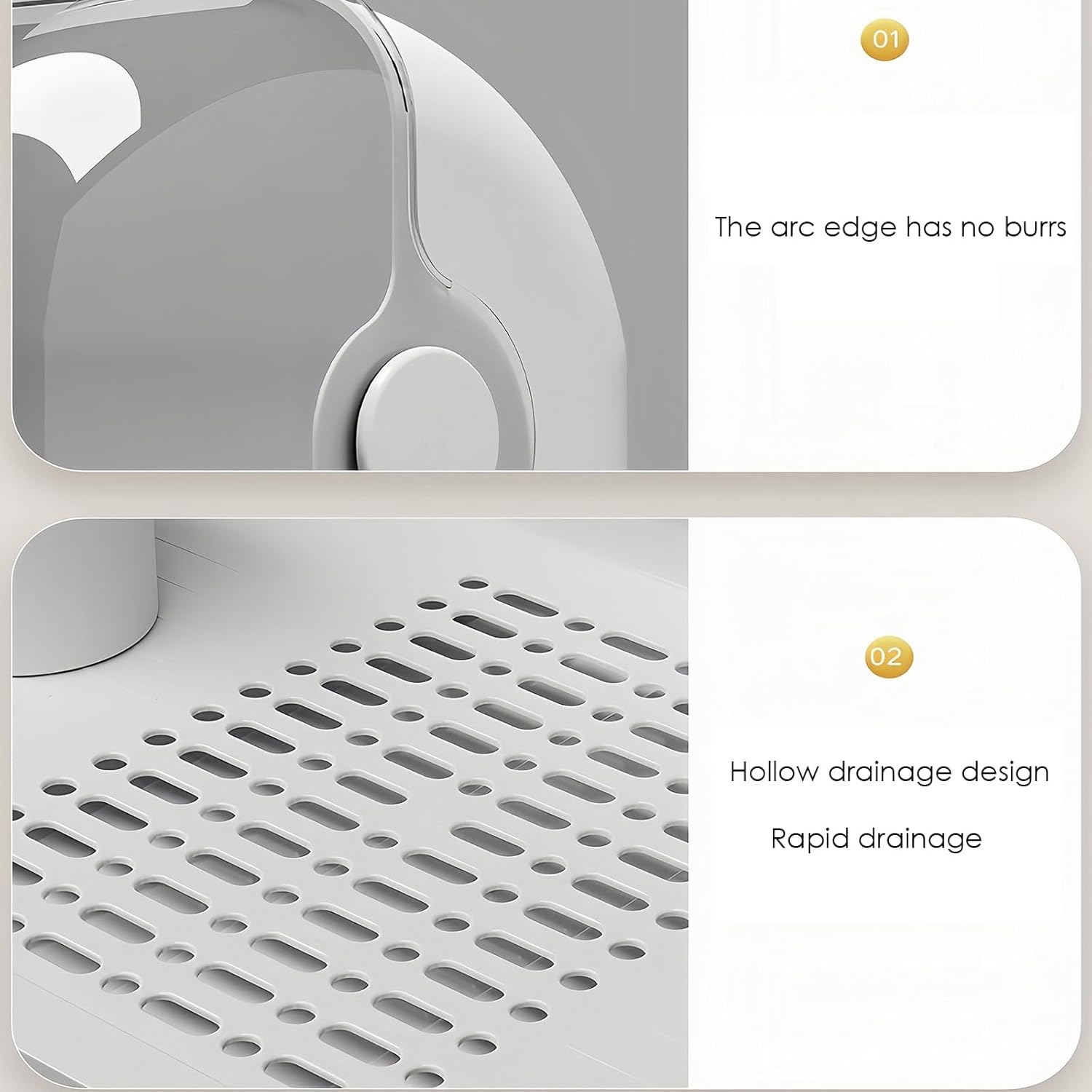 Zdolmy Baby Bottle Drying Rack Storage, Nursing Bottle Storage Box Organizer with Cover, Portable Kitchen Cabinet Organizer, Durable countertop Dryer (White)