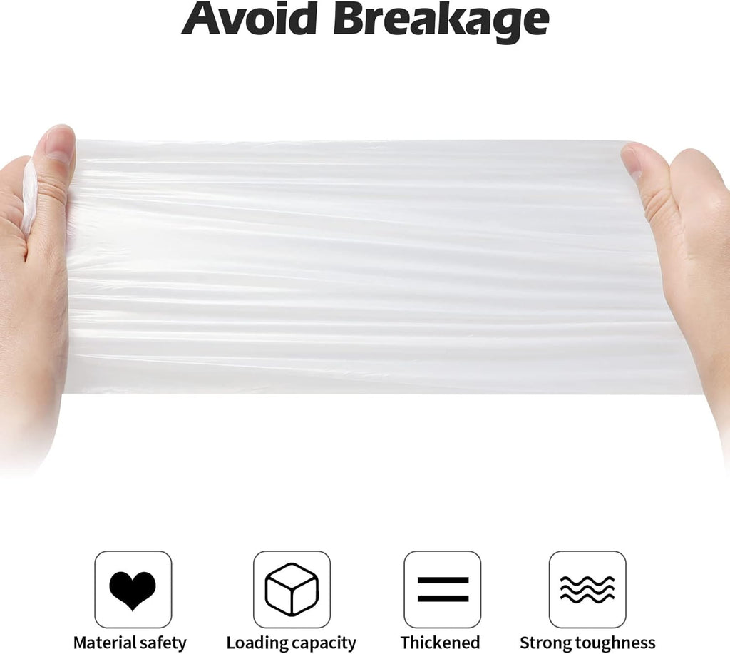 2-4 Gallon Portable Trash Bags,120 Counts Thicken portable Small Garbage Bags for Office, Kitchen,Bedroom Trash Can,Strong Trash Bags（White）