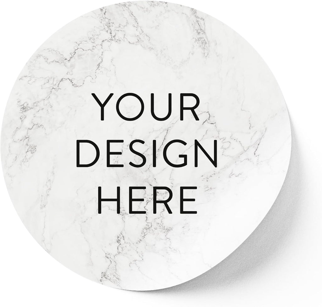 100 Custom Vinyl Stickers - Upload Your own Image, Text, Design, Logo - Personalized Logo Labels for Handmade, Packaging, Bottle, Jars, Candle, Brand Stickers (Silver Marble, 3x3)