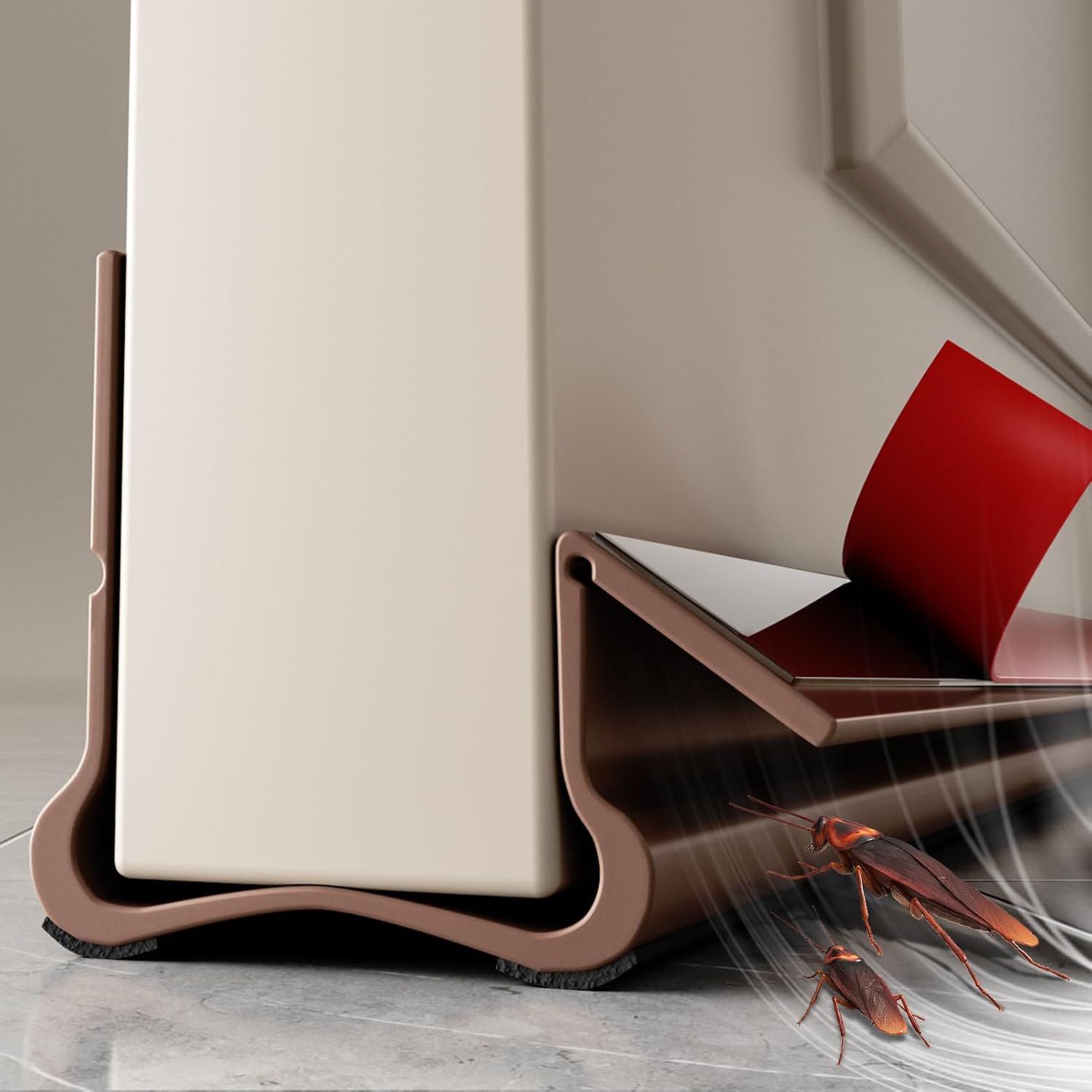 New Upgrade 36.6 inch Under Door Draft Stopper Free Cutting Length， for Bottom of Door，Under Door Noise Stopper（Brown ）