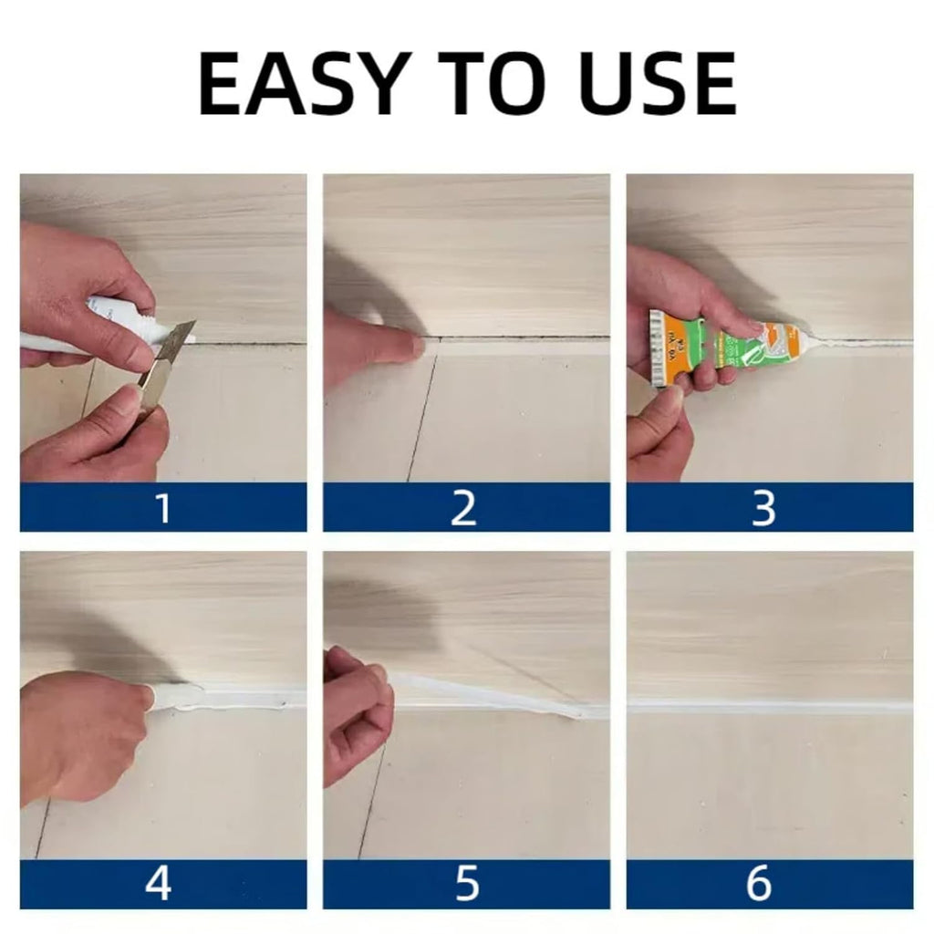 Waterproof White Grout Repair Kit, Grout Pen for Shower Tile, Grout Filler Repair, Squeeze Tube White Caulk, Waterproof & Moisture-Resistant, for Kitchen Bathroom (1)