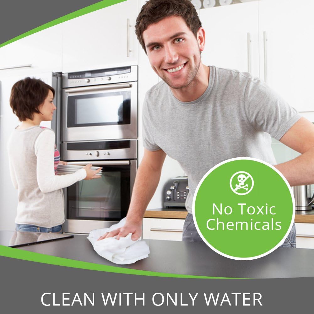 Microfiber Magic Streak Free Cleaning Cloth 6 Pack Clean Any Surface With Just Water Eco Friendly Environmentally Safe Perfect for Window, Mirror, Kitchen, Counters, Appliances, Car, Cycle, TV Screen