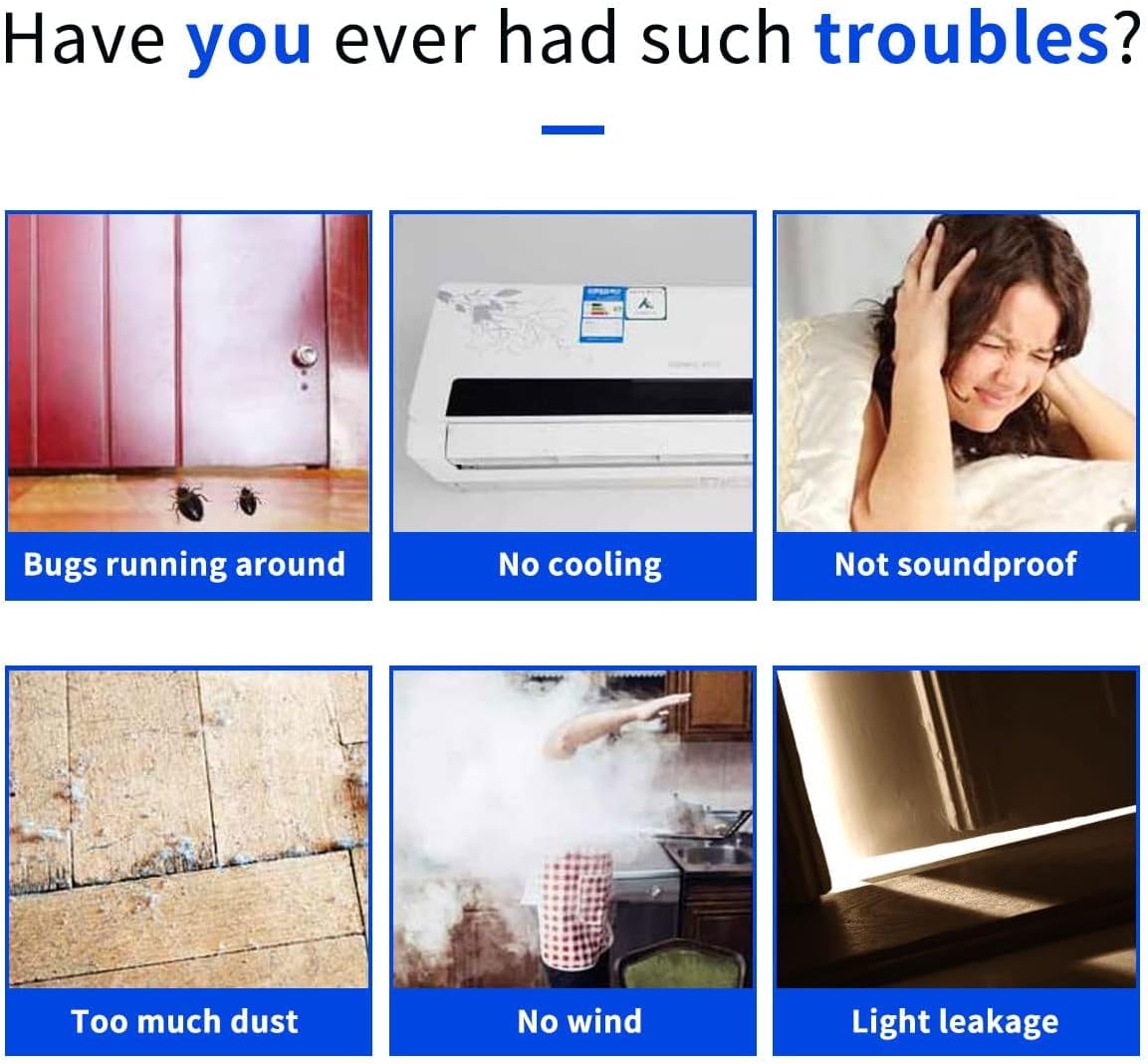 Door Draft Stopper, Strong Adhesive Door Sweep for Exterior and Interior Doors, 39” Length Cuttable Under Door Seal. (White, 1 Pack)