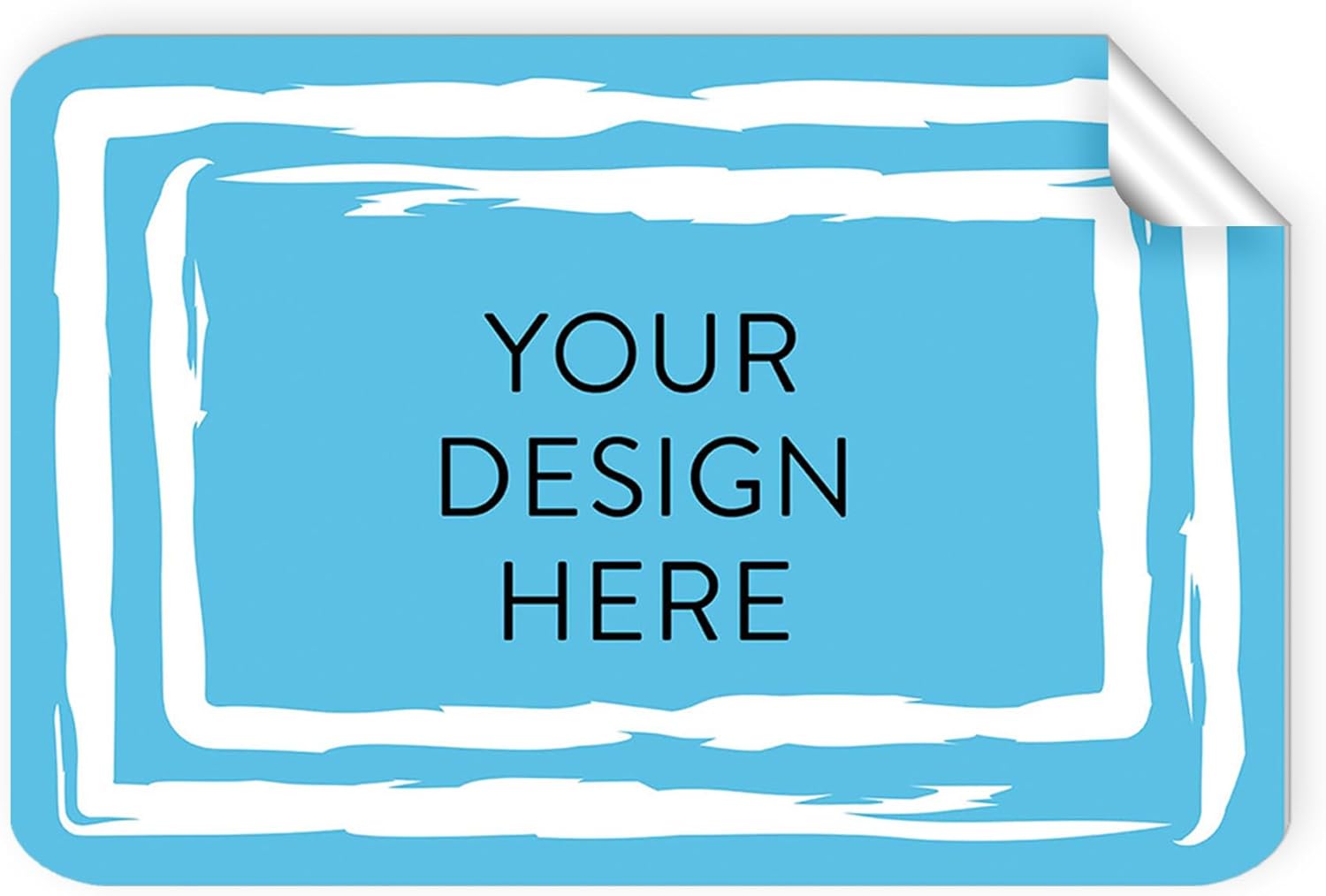 100 Custom Vinyl Stickers - Upload Your own Image, Text, Design, Logo - Personalized Logo Labels for Handmade, Packaging, Bottle, Jars, Candle, Brand Stickers (Blue Swirls, 4x2)