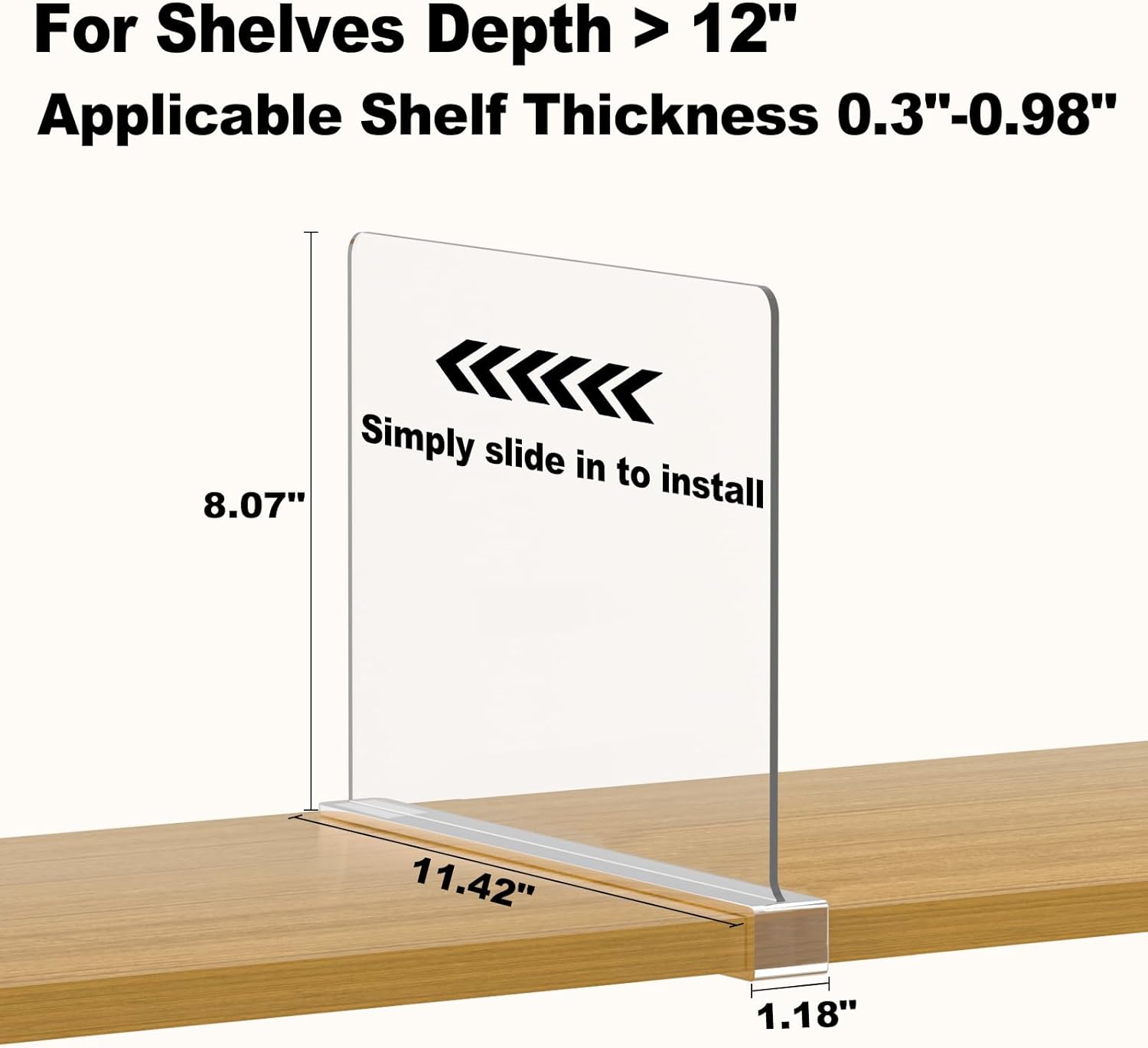 Shelf Dividers Purse Organizer for Closet: 16-Pack Acrylic Bag Storage Organizer for Handbags, Clutches, Clothes, Sweater, Towel on Wood Shelves