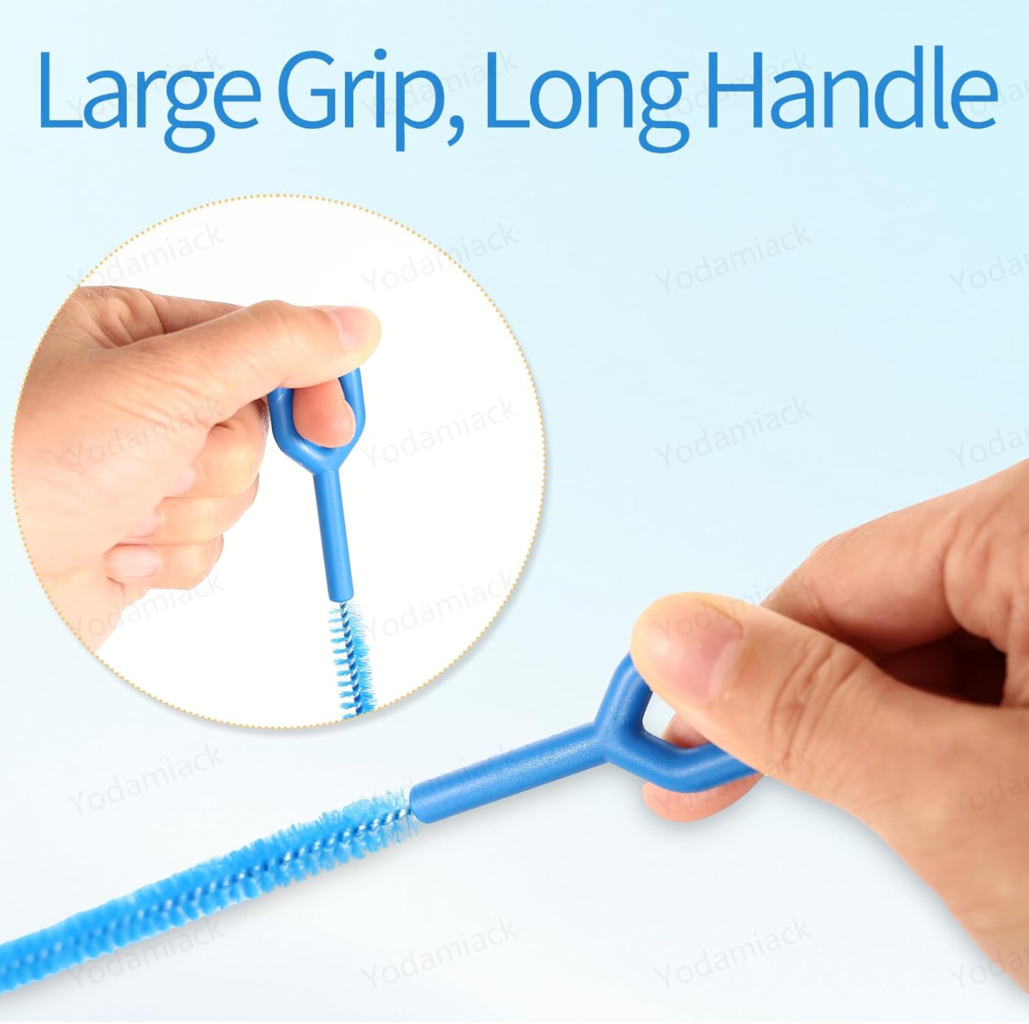 Heavy Duty Straw Cleaner Brush - 12.6 Inch Full Bristles Coverage (4-Size) and Ergonomic Grip Handle for Tumbler, Sippy Cup, Bottle and Tube (4 Pack)