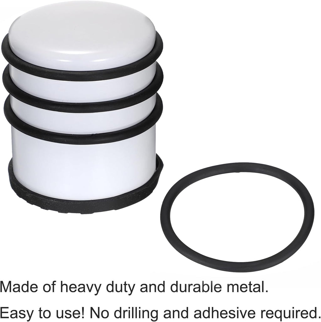 Sumnacon Heavy Duty Floor Door Stopper No Drill - Durability Stainless Steel Door Stop with Anti-Skid Rubber - Contemporary Safety Doorstop for Home Office Commercial Industrial,White