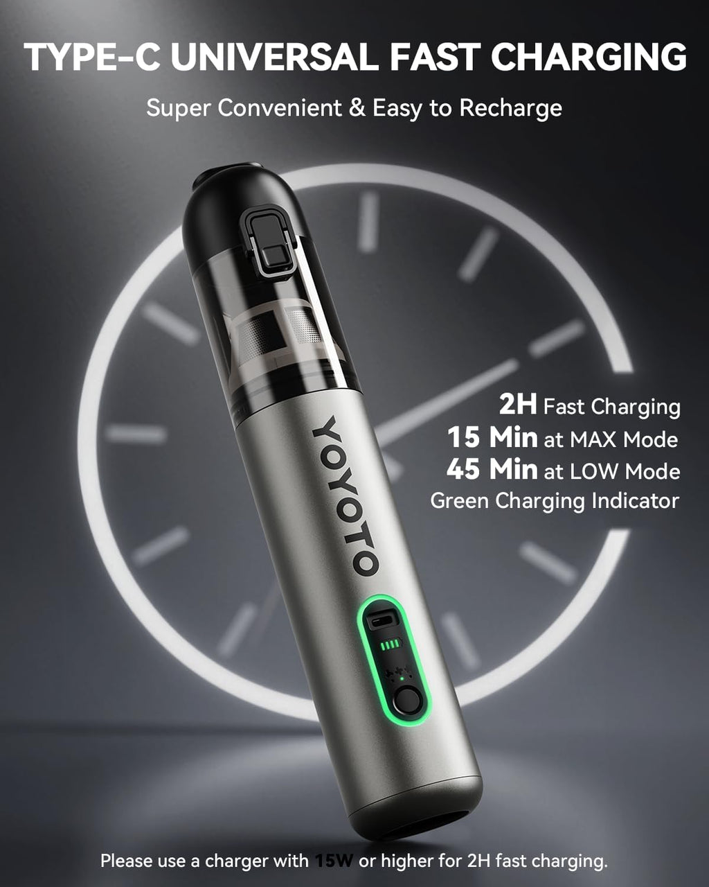 Car Vacuum, Handheld Vacuum Cordless with 21000Pa Powerful Suction & 3 Modes, 4-in-1 Portable Hand Held Mini Vacuum Cleaner Rechargeable, Ultra Light for Car Home Office (Silver)