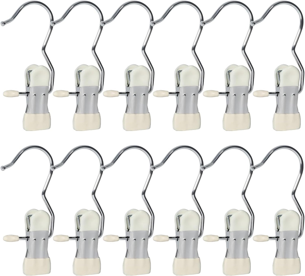 15/30Pcs Upgrade Double Head Clamp Dipped Clothespin for Laundry Hooks with Clips, Boot Holder, Hanging Clips, Portable Multifunctional Hangers Single Clip Space Saving for Jeans, Hats (30, White)