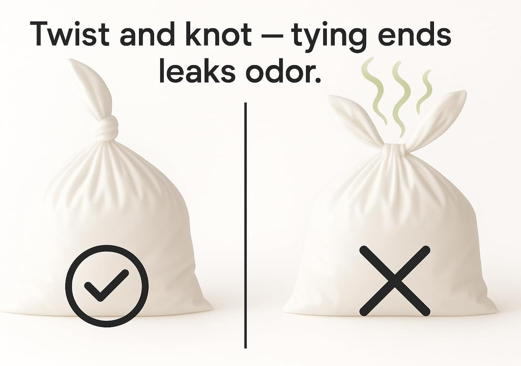 BOS Odor-Sealing Kitchen, Home & Food Small Trash Bags for Waste- Disposable Bags - Scent & Smell Free (90 Bags) [Size S, Color White] ★Brand-new packaging!