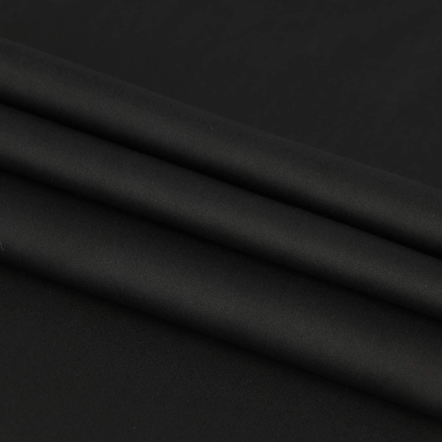 DWCN French Door Curtains – Rod Pocket Thermal Blackout Curtain for Window/Patio Doors/Doorways/Classroom/Kitchen for Privacy, 12W by 72L Inches, 1 Panel with Tieback, Black