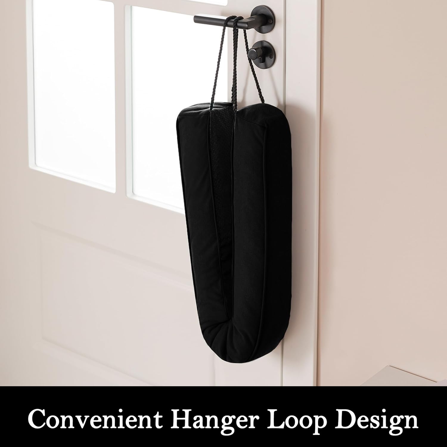 Sunolga 2-Pack 38" Door Draft Stopper Blocks Hot and Cold Air with Removable Washable Cover for Gaps Up to 3", All-Season Seal for Noise, Wind, Door Sweep for Bottom of Door, Home Essentials, Black