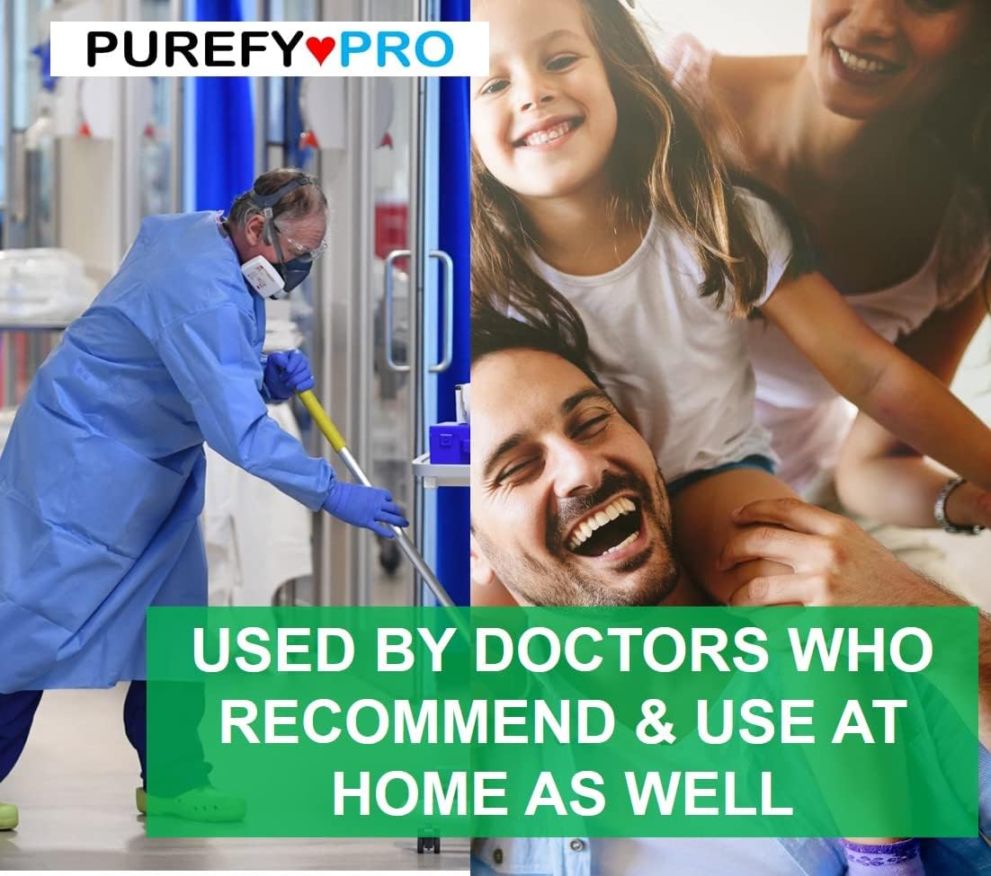 Purefypro Disinfectant Spray (4oz) - Kills 99.9999% Viruses HIV, Monkeypox, Hepatitis, Norovirus, VRE, MRSA, No Rinse, No Residue. Suitable for All Surfaces