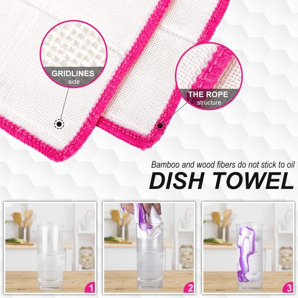 10-Piece Kitchen Dish Cloths Set, Reusable and Highly Absorbent Dishcloth Towels for Kitchens, Bathrooms and Cleaning Counters.