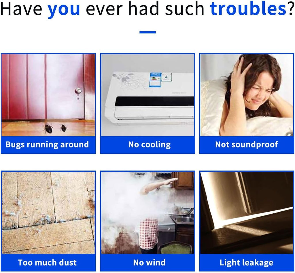 2 Pack Door Draft Stopper, 39” Length Cuttable Under Door Seal, Strong Adhesive Door Sweep for Exterior and Interior Doors (Brown)