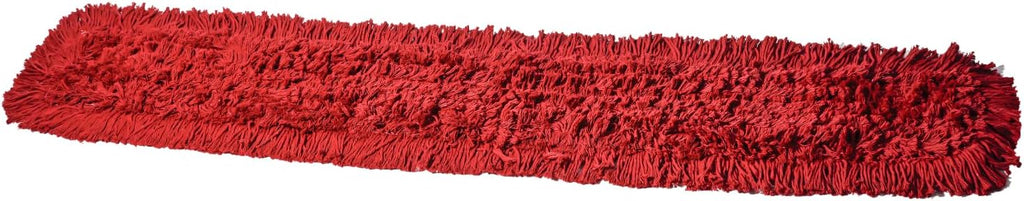 Commercial Dust Mop Replacement Head – 48 x 5 in. Cotton Nylon Reusable Mop Head – Industrial Dust Mop Refill for Floor Cleaning & Janitorial Supplies, Red