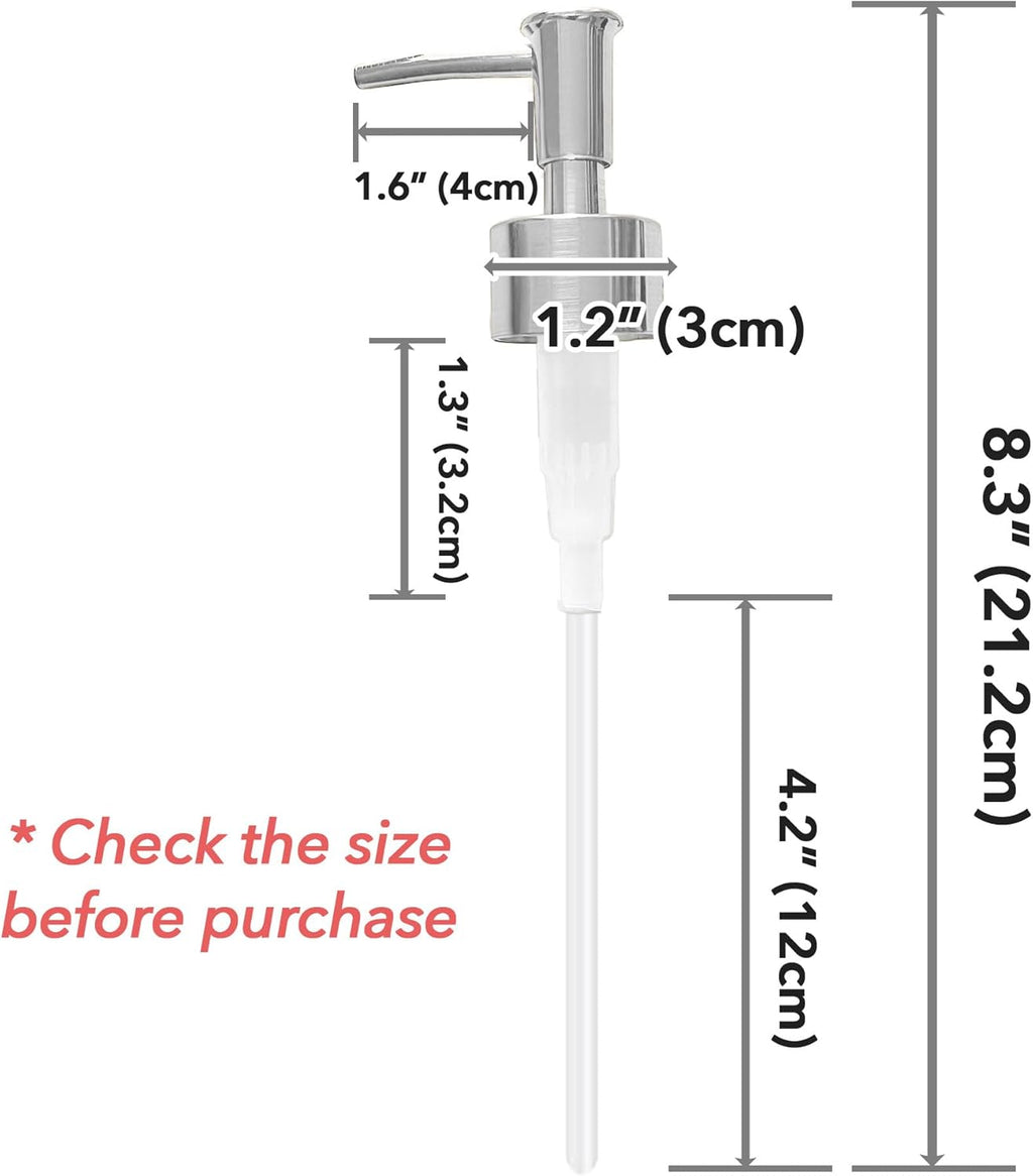 Soap Dispenser Pump Head Replacement 3 Pack, 28/400 Threads Standard Size, for Bathroom and Kitchen (Clear Silver)